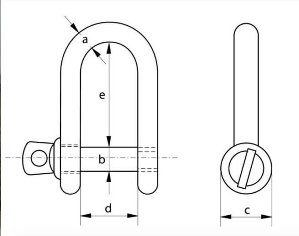 Technical Drawing of Long Dee Piling Shackle