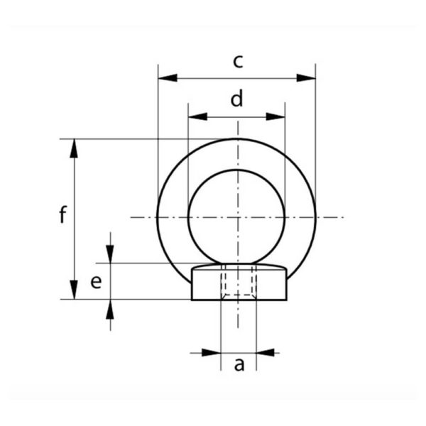 Technical Drawing of Lifting Eye Nut